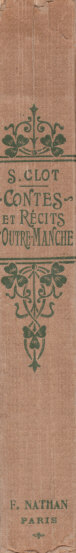 Contes et Récits d'Outremanche, 1914. Type 0, broché gris gaufré,. Dos